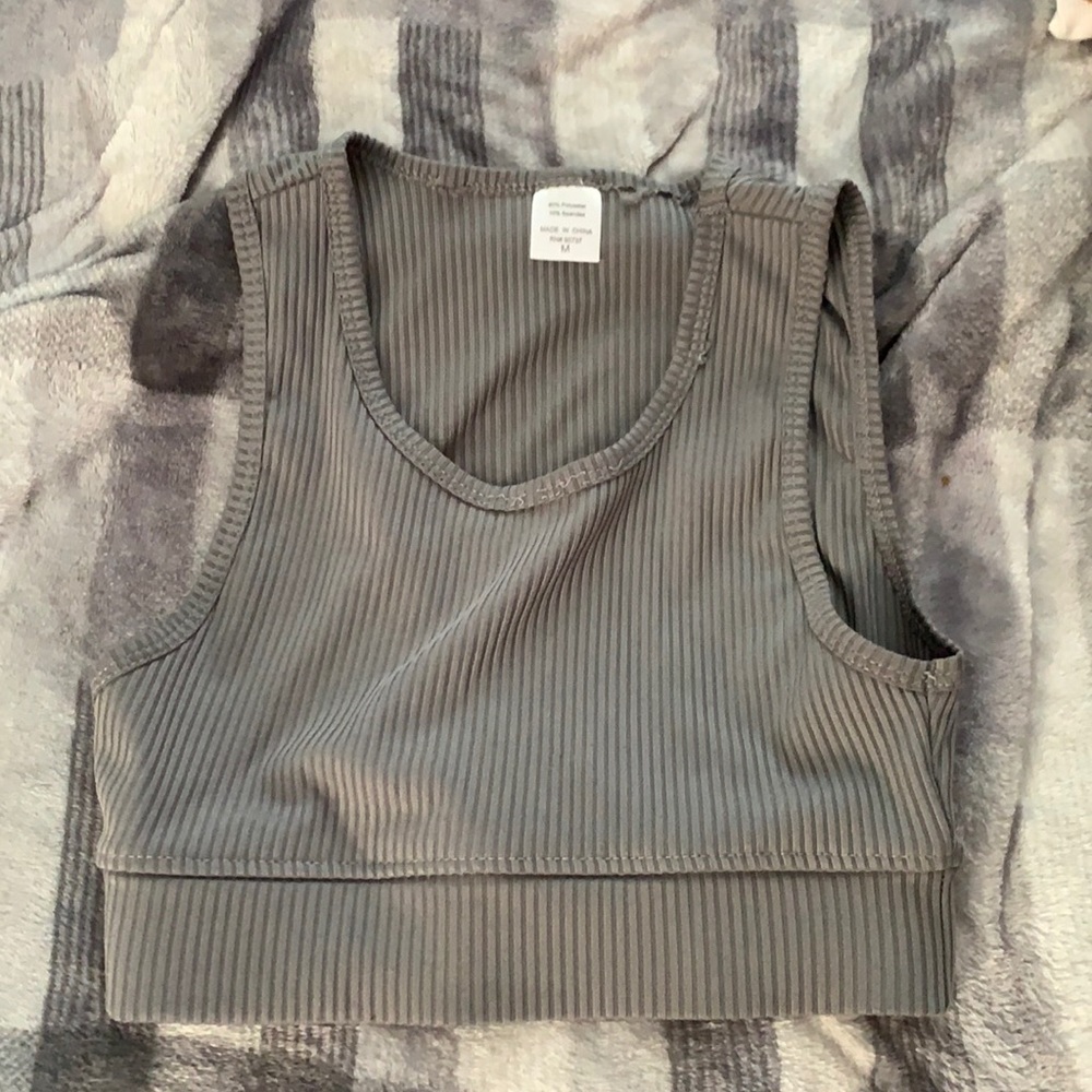 TJMaxx, M, Grey Sports Bra/ Crop Top